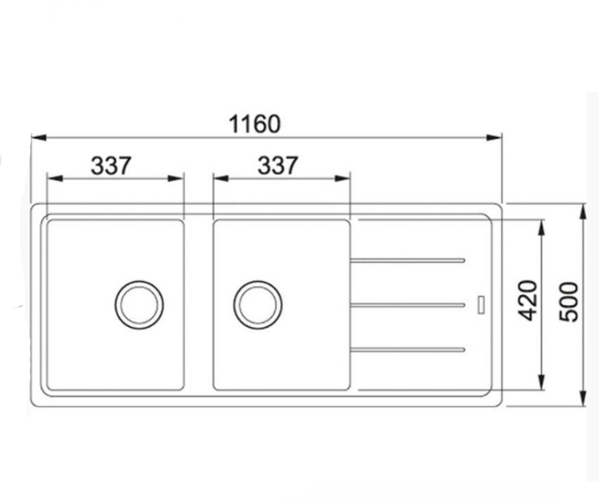 Кухонная мойка  BASIS BFG 621 114.0367.617:Чертеж 