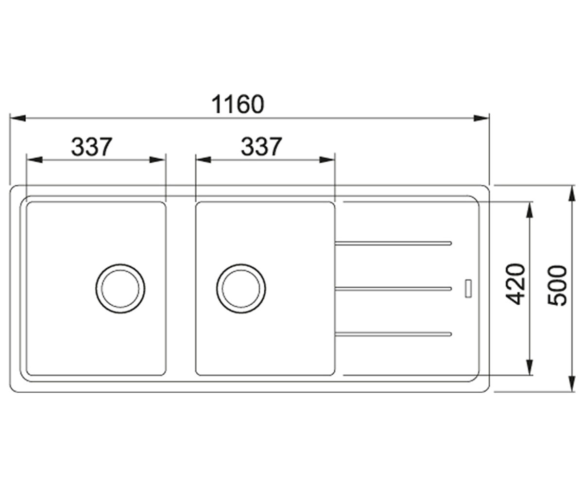 Кухонная мойка  BASIS BFG 621 114.0367.653:Чертеж 