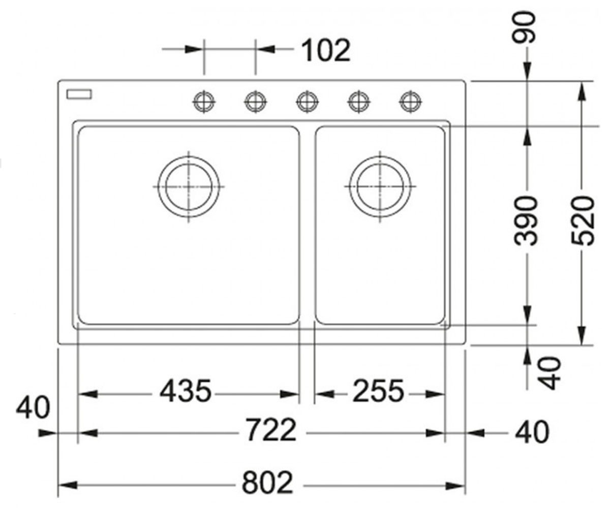 Кухонная мойка  FIJI FIG 620-80 114.0367.673:Чертеж 