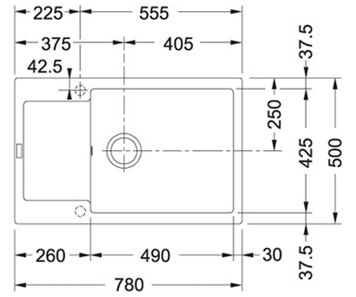 Кухонная мойка  MARIS MRG 611-78 XL 114.0374.916:Чертеж 