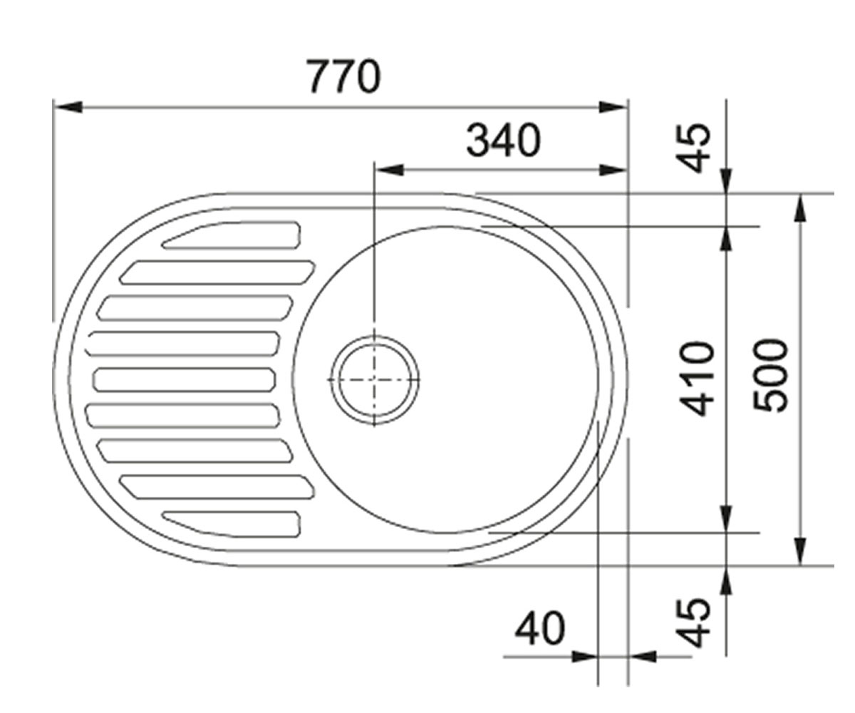 Мойка для кухни  RONDA ROG 611 114.0381.064:Чертеж 