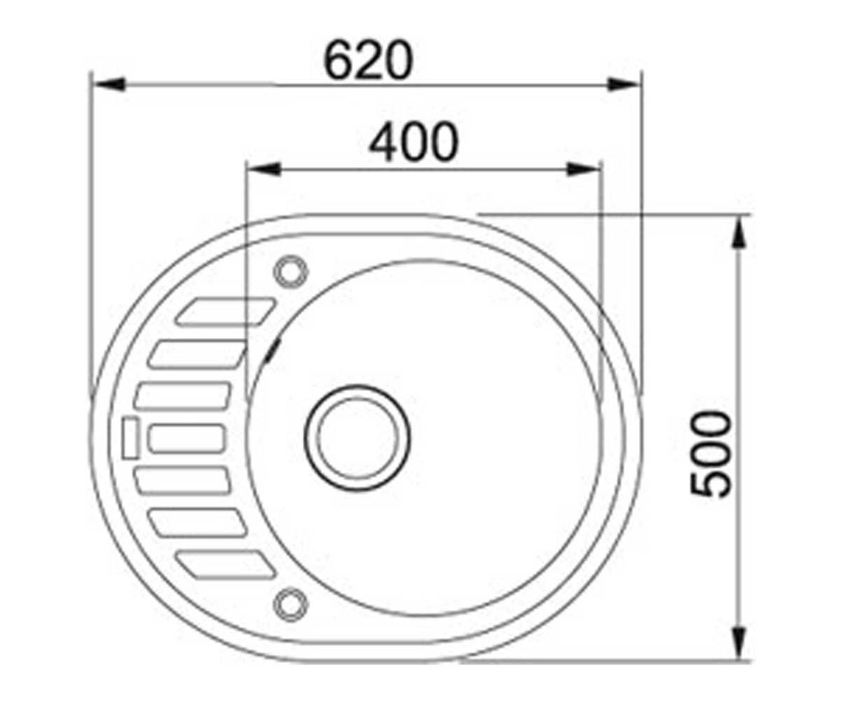 Кухонная мойка  RONDA ROG 611-62 114.0381.074:Чертеж 