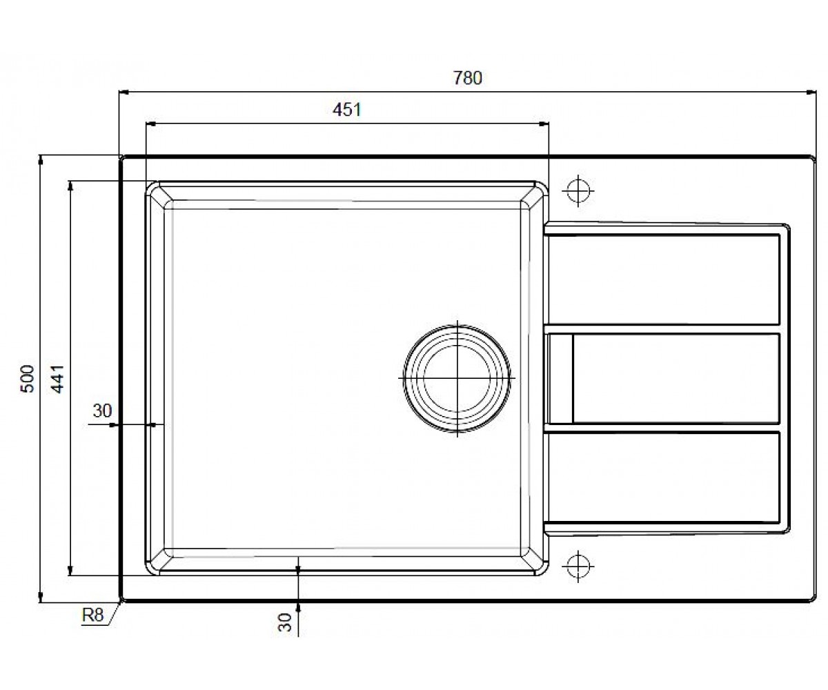 Мойка для кухни  SIRIUS SID 611-78 XL 114.0497.953:Чертеж 
