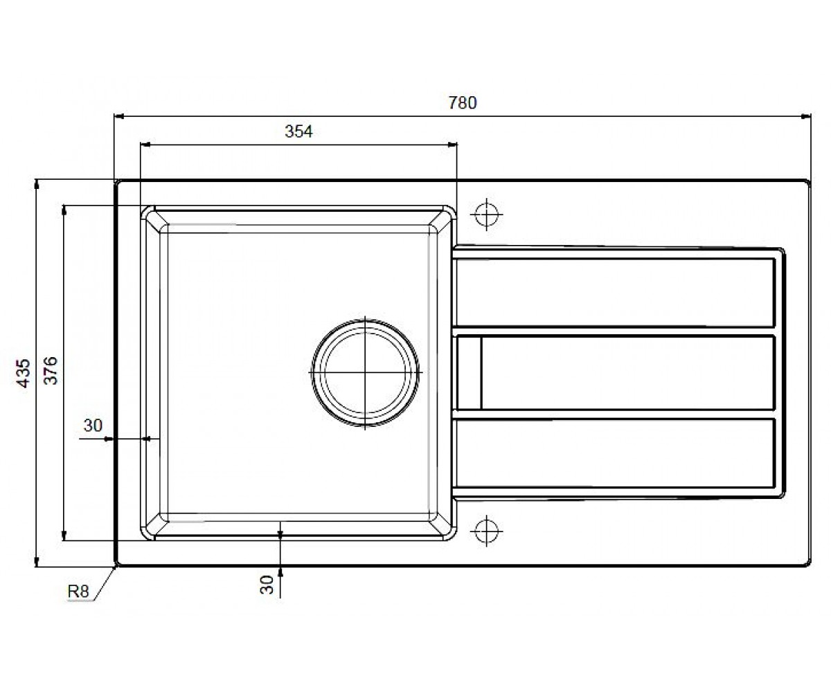 Мойка для кухни  SIRIUS SID 611-78 SLIM 114.0497.959:Чертеж 