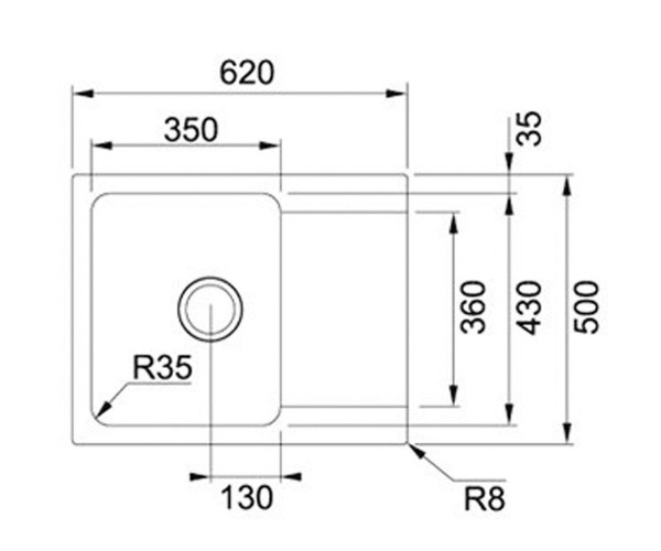 Кухонная мойка  ORION OID 611-62 114.0498.008:Чертеж 