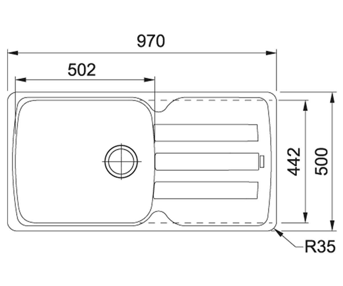 Гранитная мойка  ANTEA AZG 611-97 114.0499.136:Чертеж 