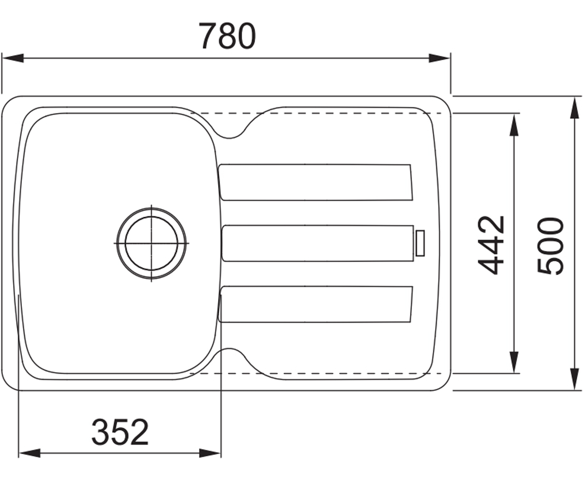 Мойка для кухни  ANTEA AZG 611-78 114.0499.166:Чертеж 