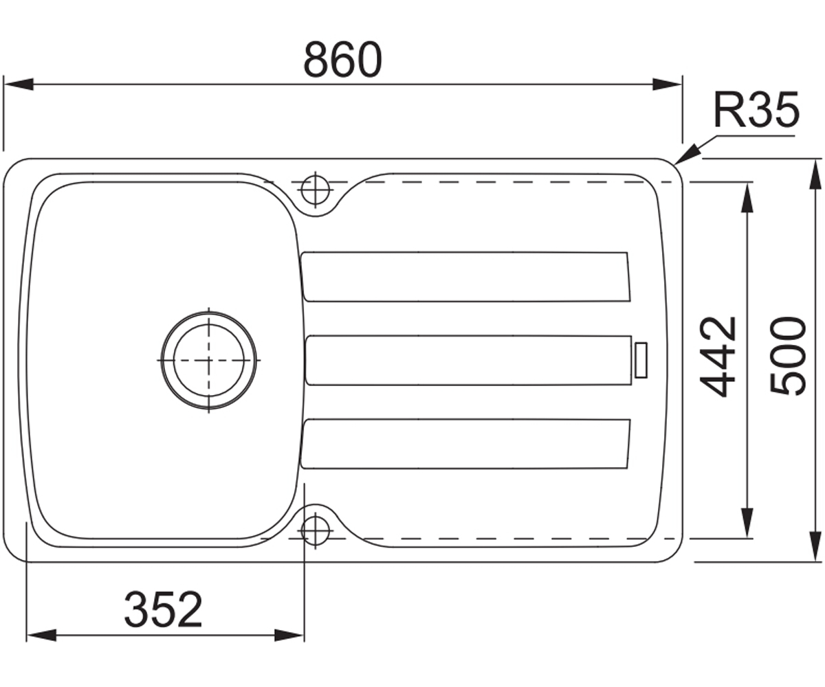 Мойка для кухни  ANTEA AZG 611-86 114.0499.183:Чертеж 