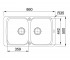 Мойка двойная  ANTEA AZG 620 114.0499.192:Чертеж 