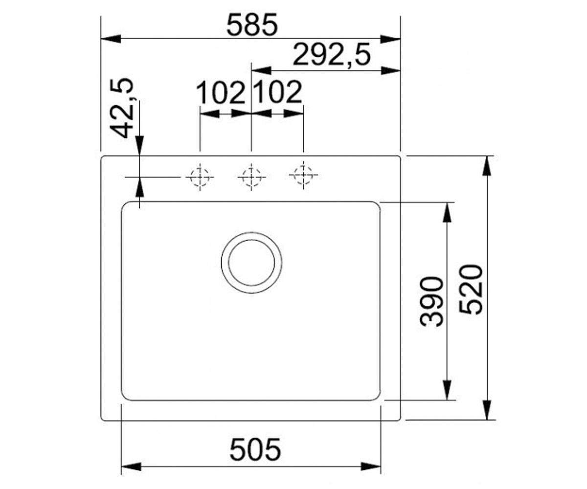 Мойка для кухни  MARIS MRG 610-58 114.0502.828:Чертеж 