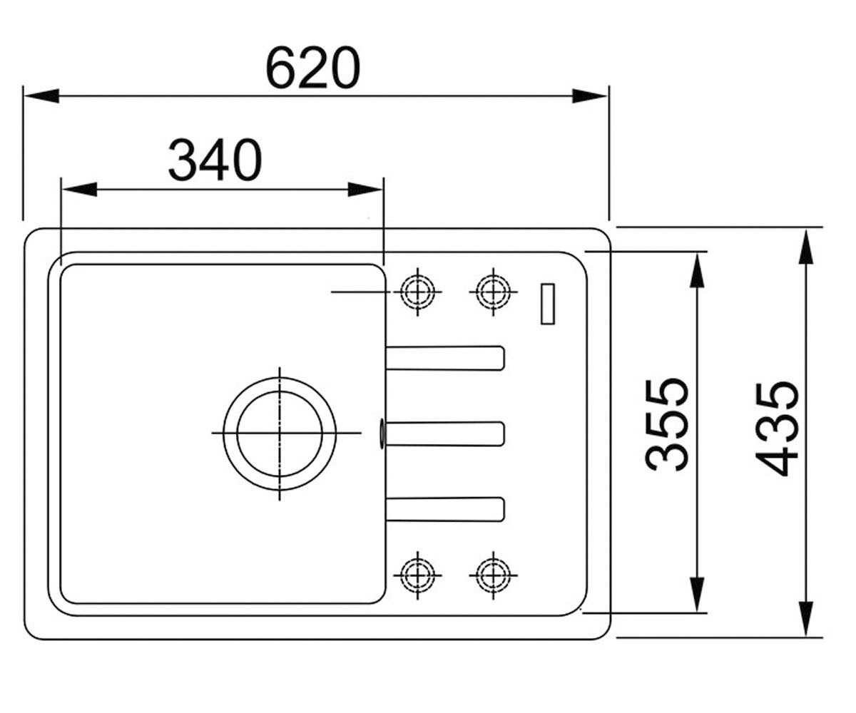 Мойка для кухни  MALTA BSG 611-62 114.0575.042:Чертеж 