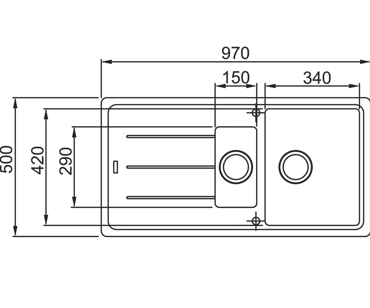 Гранитная мойка  BASIS BFG 651 114.0676.275:Чертеж 
