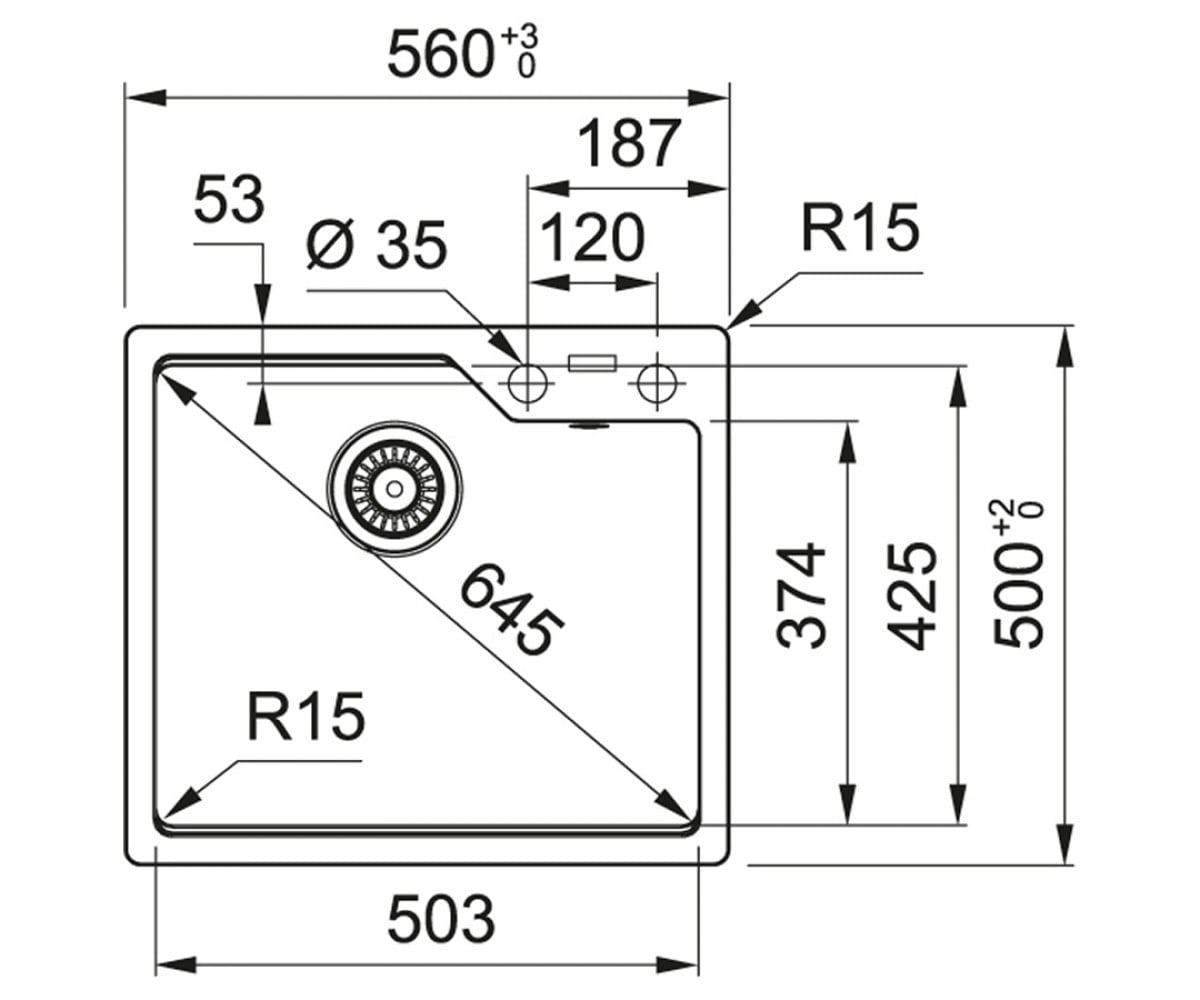 Кухонная мойка  URBAN UBG 610-56 114.0701.787:Чертеж 