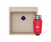 Комплект - мийка MRG 610-52 TL фраграніт, бежевий, 114.0668.817 і подрібнювач харч. відходів SLIM 50, 134.0715.098, вкл. Сифон FRANKE  114.0763.937