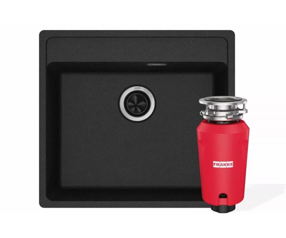 Комплект - мийка MRG 610-52 TL фраграніт, онікс, 114.0668.867 і подрібнювач харч. відходів SLIM 50, 134.0715.098, вкл. Сифон FRANKE  114.0763.940 114.0763.940