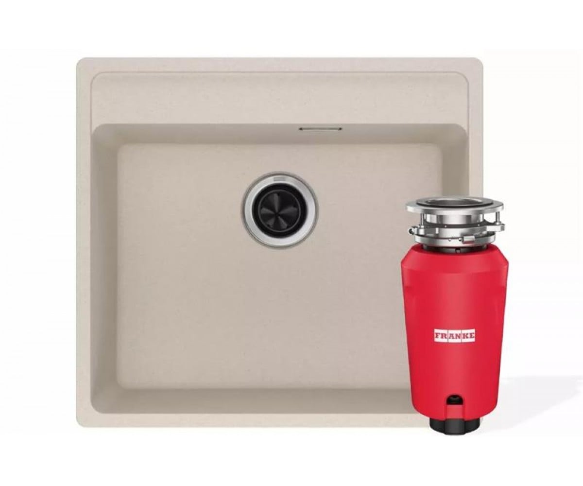 Комплект - мийка MRG 610-52 TL фраграніт, сахара, 114.0668.901 і подрібнювач харч. відходів SLIM 50, 134.0715.098, вкл. Сифон FRANKE  114.0763.941 114.0763.941