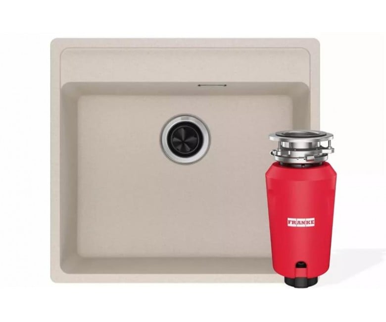 Комплект - мийка MRG 610-52 TL фраграніт, сахара, 114.0668.901 і подрібнювач харч. відходів SLIM 50, 134.0715.098, вкл. Сифон FRANKE  114.0763.941 114.0763.941
