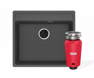 Комплект - мийка MRG 610-52 TL фраграніт, сірий сланець, 114.0716.704 і подрібнювач харч. відходів SLIM 50, 134.0715.098, вкл. Сифон FRANKE  114.0763.