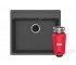 Комплект - мийка MRG 610-52 TL фраграніт, сірий сланець, 114.0716.704 і подрібнювач харч. відходів SLIM 50, 134.0715.098, вкл. Сифон FRANKE  114.0763. 114.0763.943