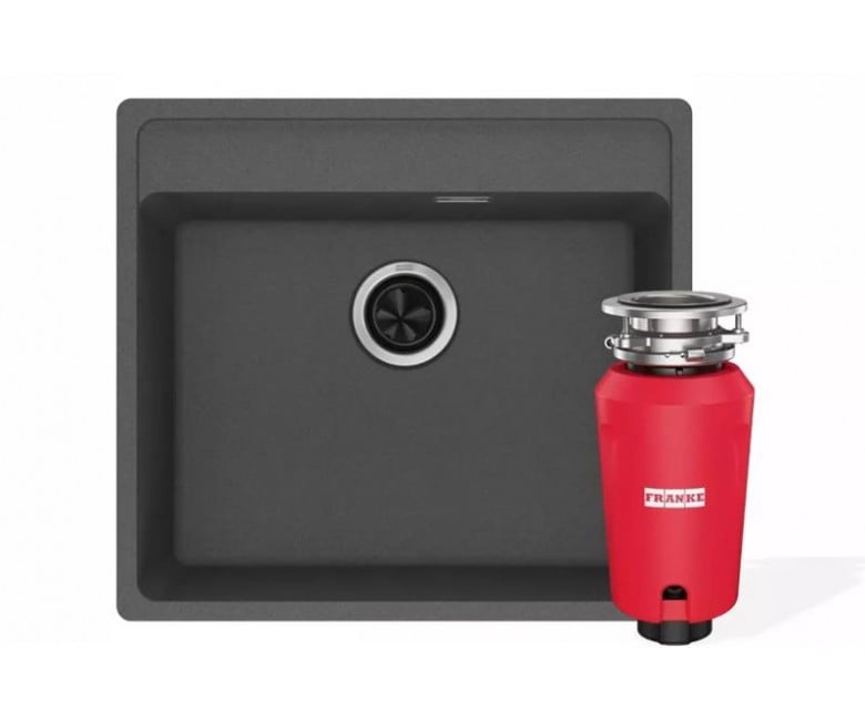 Комплект - мийка MRG 610-52 TL фраграніт, сірий сланець, 114.0716.704 і подрібнювач харч. відходів SLIM 50, 134.0715.098, вкл. Сифон FRANKE  114.0763. 114.0763.943