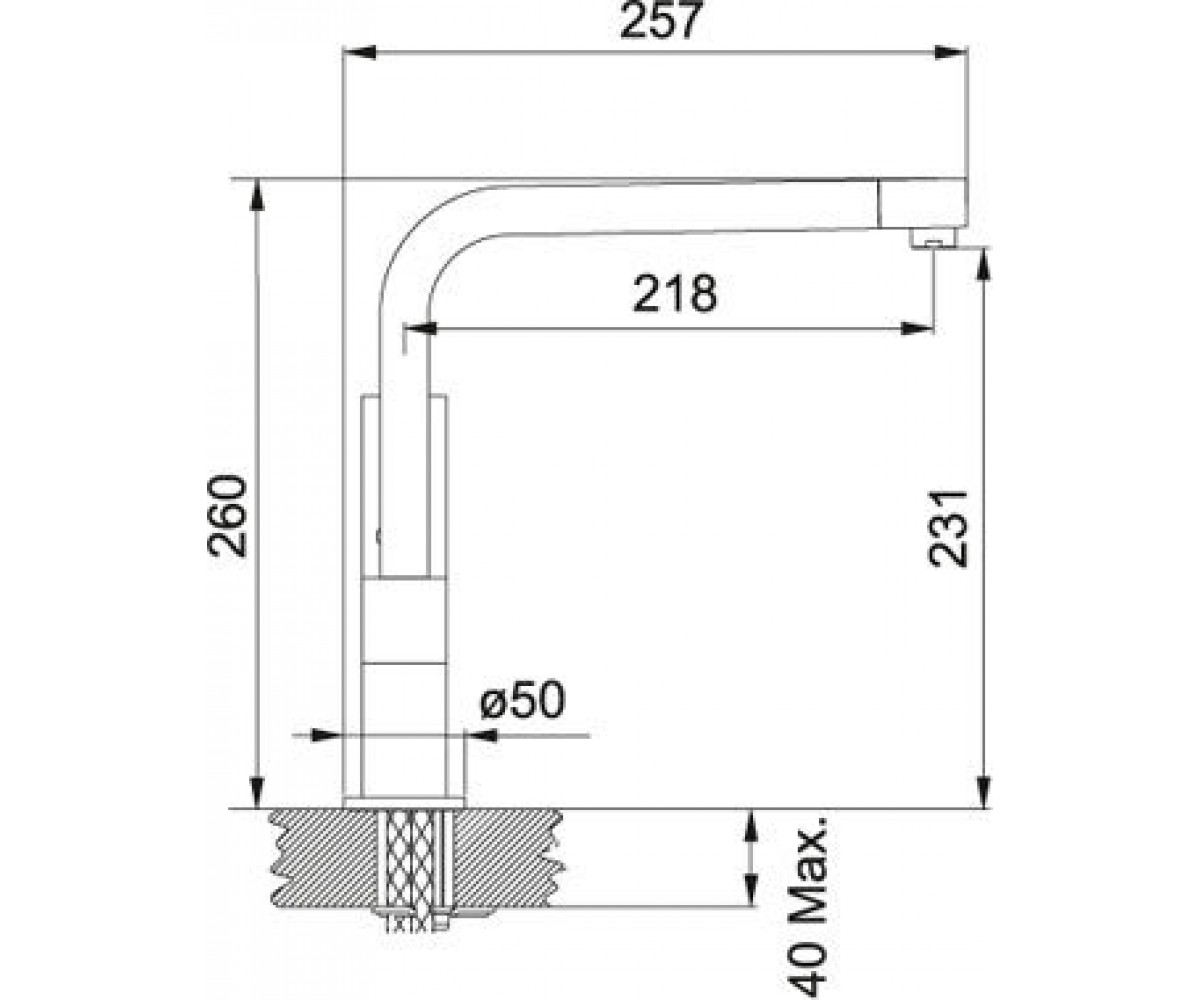 Кухонный смеситель  PLANAR 115.0055.130:Чертеж 