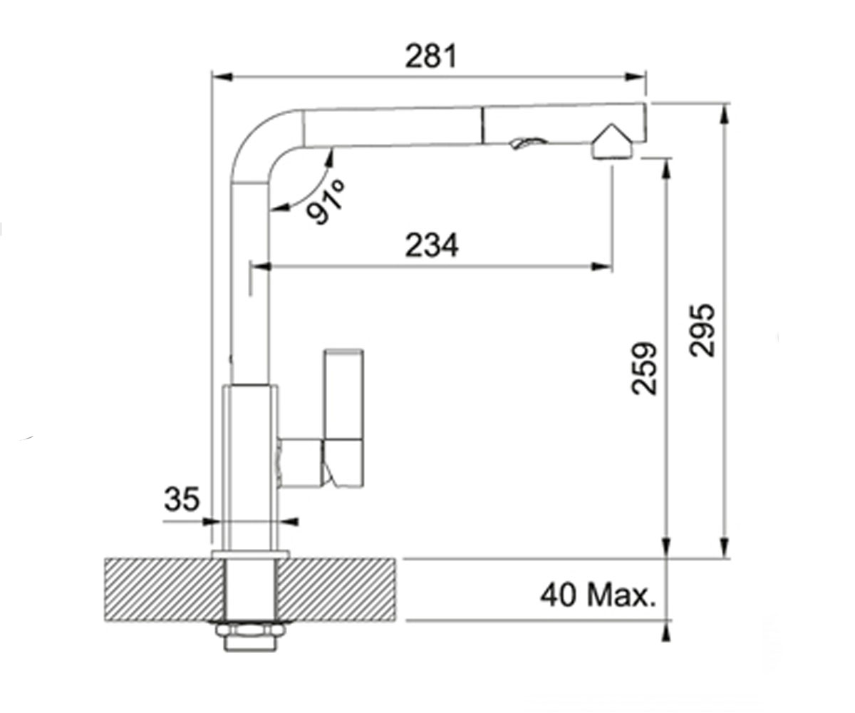 Смеситель кухонный  MARIS 115.0392.361:Чертеж 