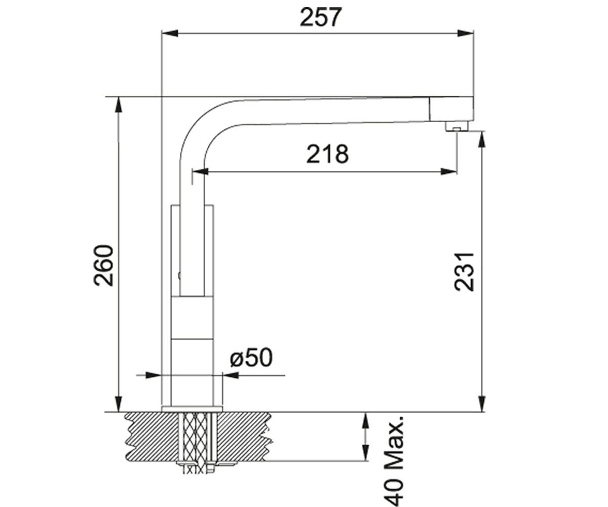 Кухонный смеситель  PLANAR 115.0486.976:Чертеж 