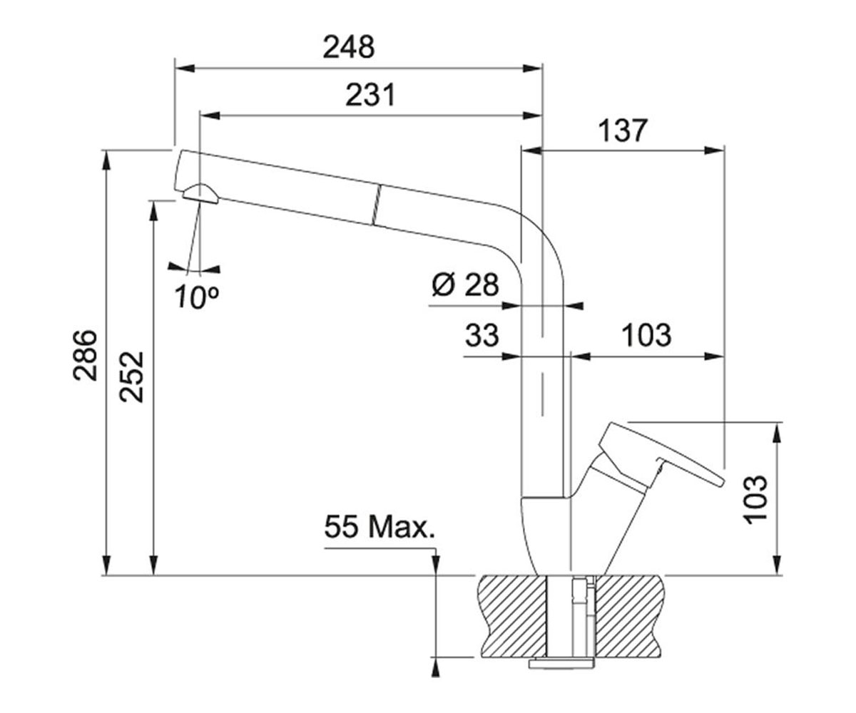 Смеситель с лейкой  SPARK PULL OUT 115.0523.631:Чертеж 