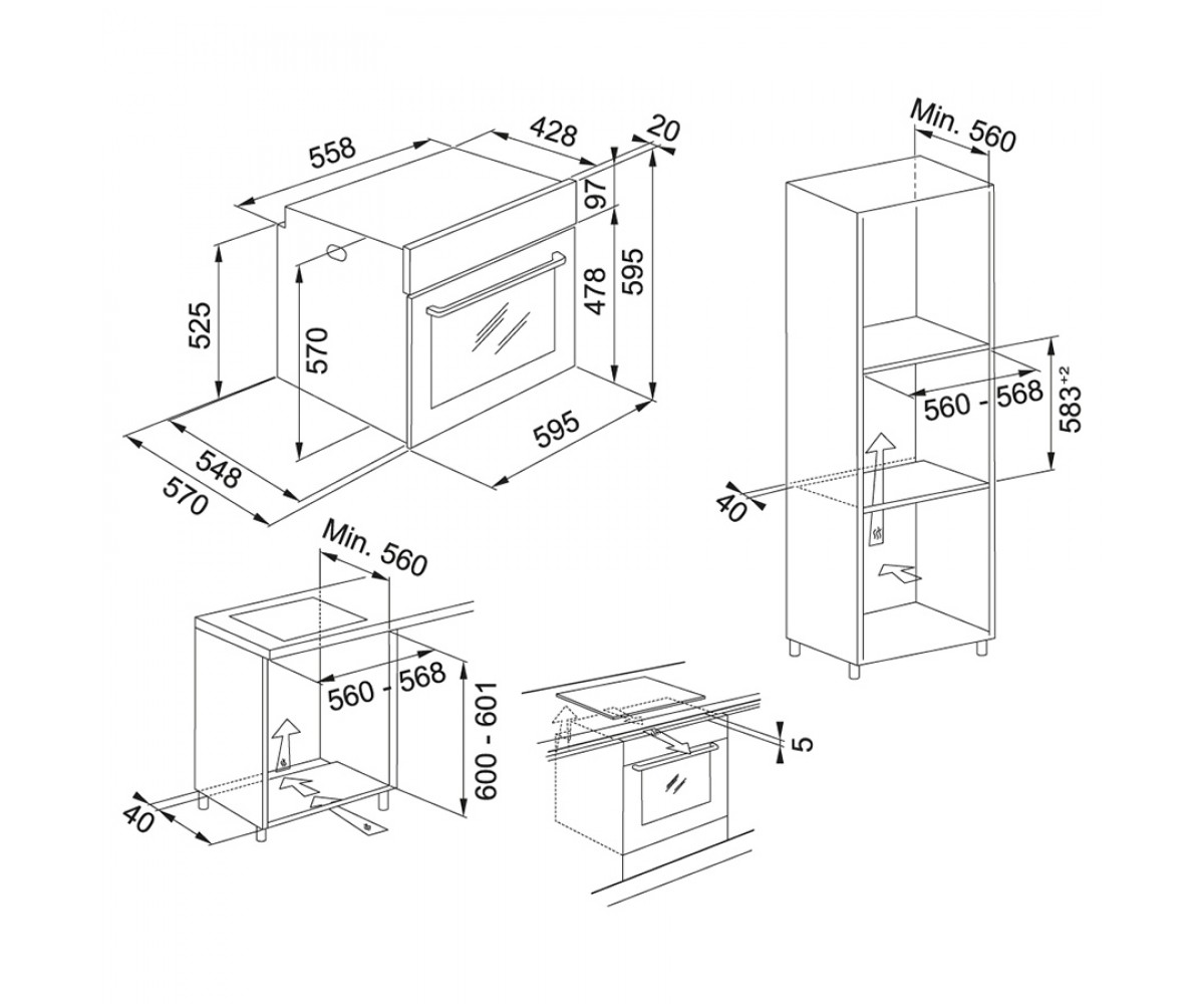 Духовой шкаф  SMART LINEAR FSL 86 H BK 116.0609.447:Чертеж 