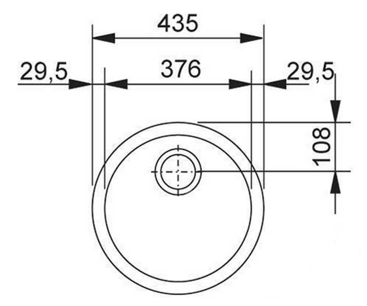 Круглая кухонная мойка  RONDA RBX 110-38 122.0060.328:Чертеж 