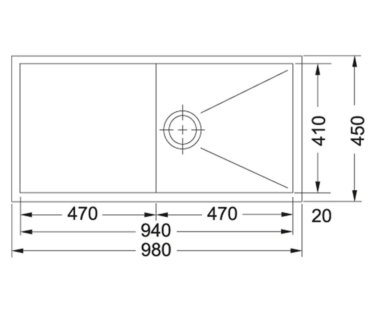 Стальная мойка  PLANAR PPX 111 122.0198.364:Чертеж 