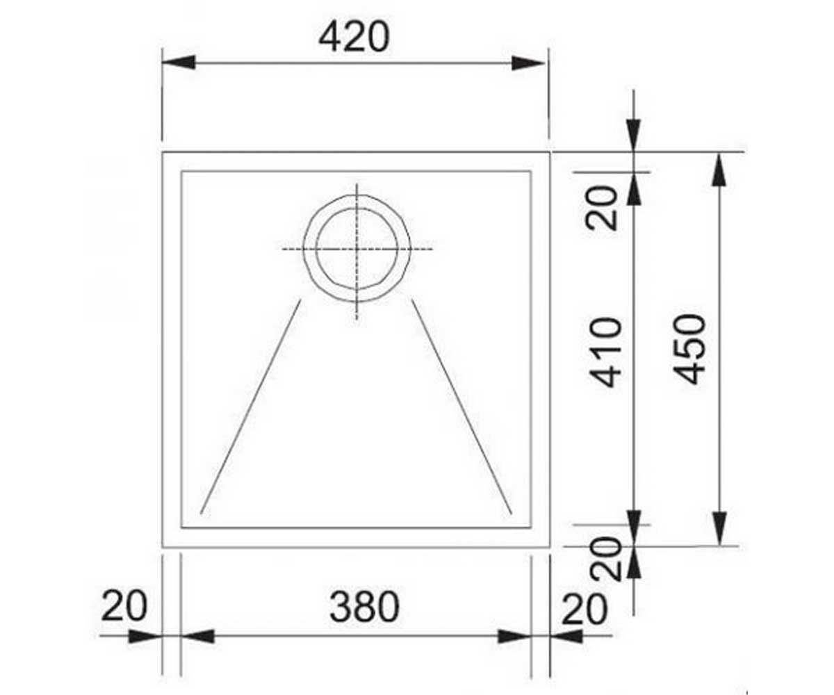 Кухонная мойка  PLANAR PPX 110-38 122.0203.472:Чертеж 
