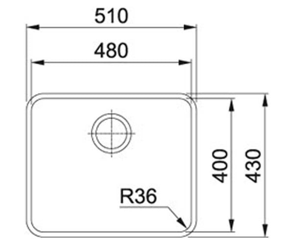 Мойка кухонная  ATON ANX 110-48 122.0204.649:Чертеж 