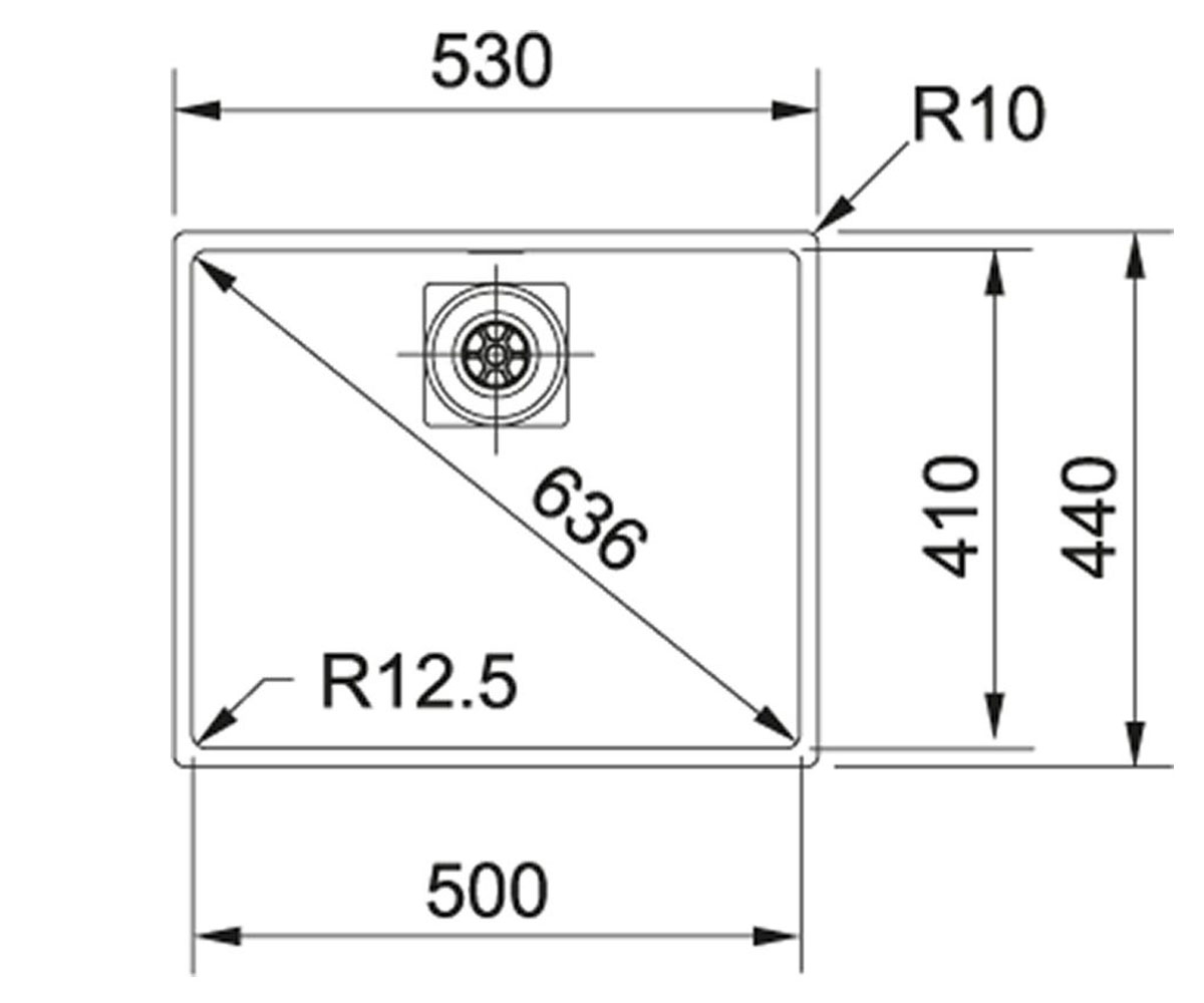 Кухонная мойка  CENTINOX CMX 110-50 122.0301.436:Чертеж 