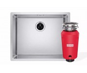 Комплект - мийка MRX 110-50 нерж. сталь, 122.0598.741 і подрібнювач харч. відходів SLIM 50, 134.0715.098, вкл. Сифон FRANKE  122.0763.945