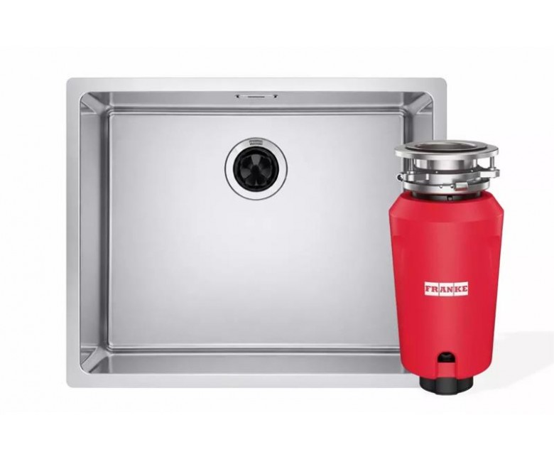 Комплект - мийка MRX 110-50 нерж. сталь, 122.0598.741 і подрібнювач харч. відходів SLIM 50, 134.0715.098, вкл. Сифон FRANKE  122.0763.945 122.0763.945