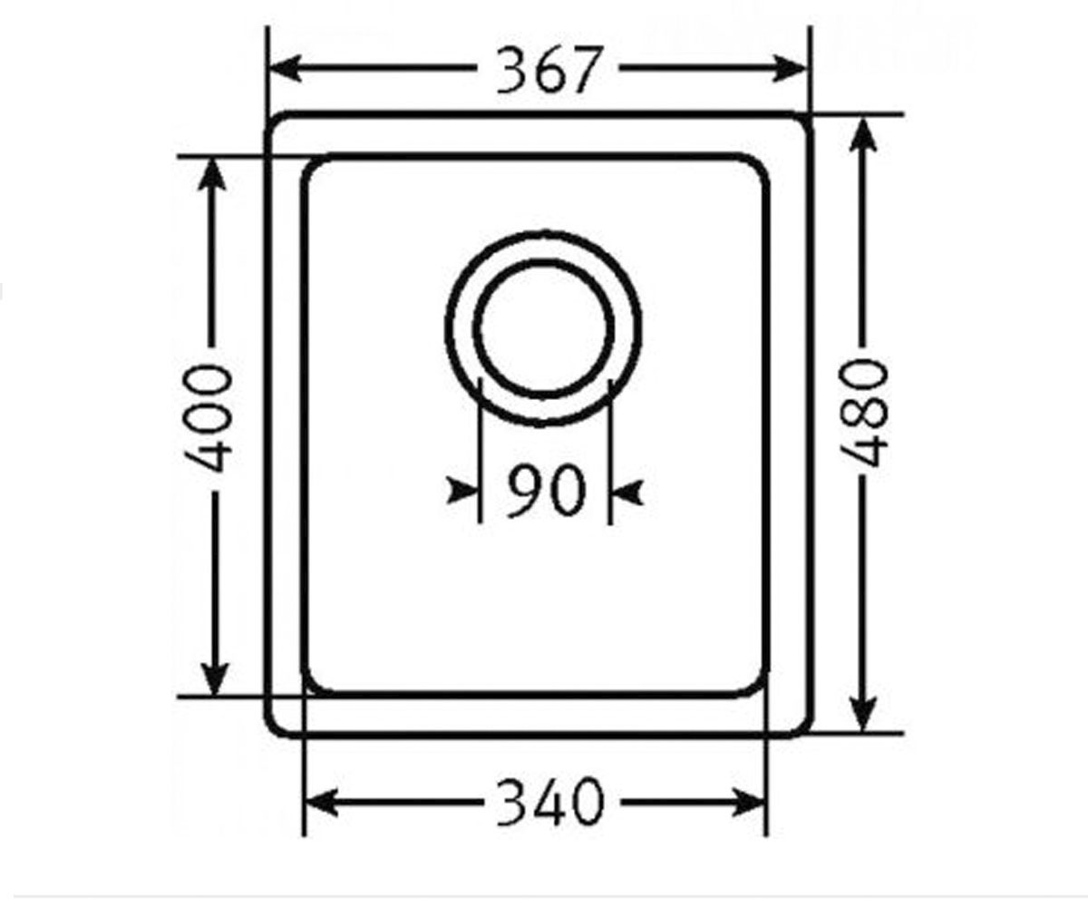 Кухонная мойка  KUBUS KBG 110-34 125.0073.029:Чертеж 