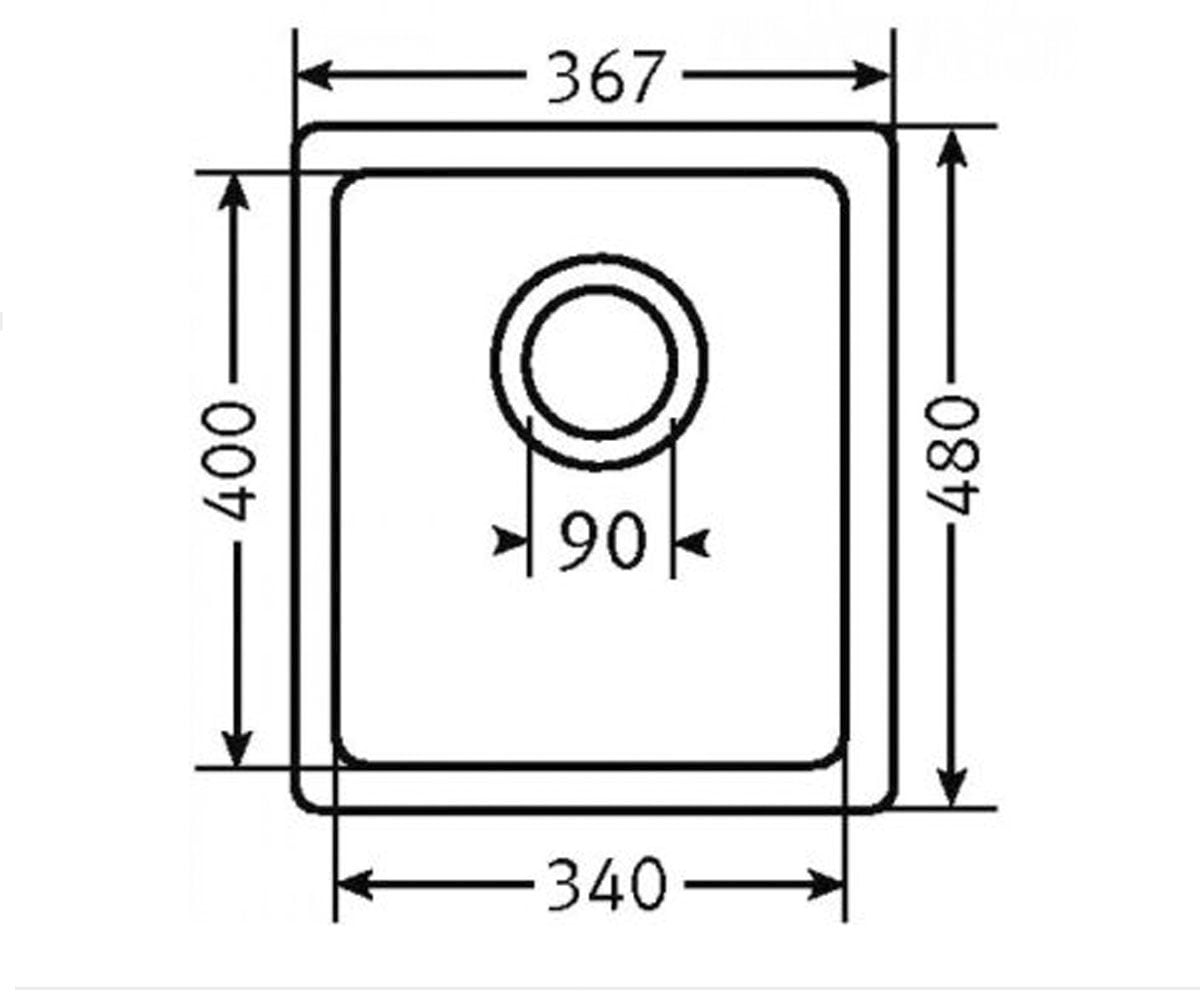 Мойка кухонная  KUBUS KBG 110-34 125.0158.601:Чертеж 