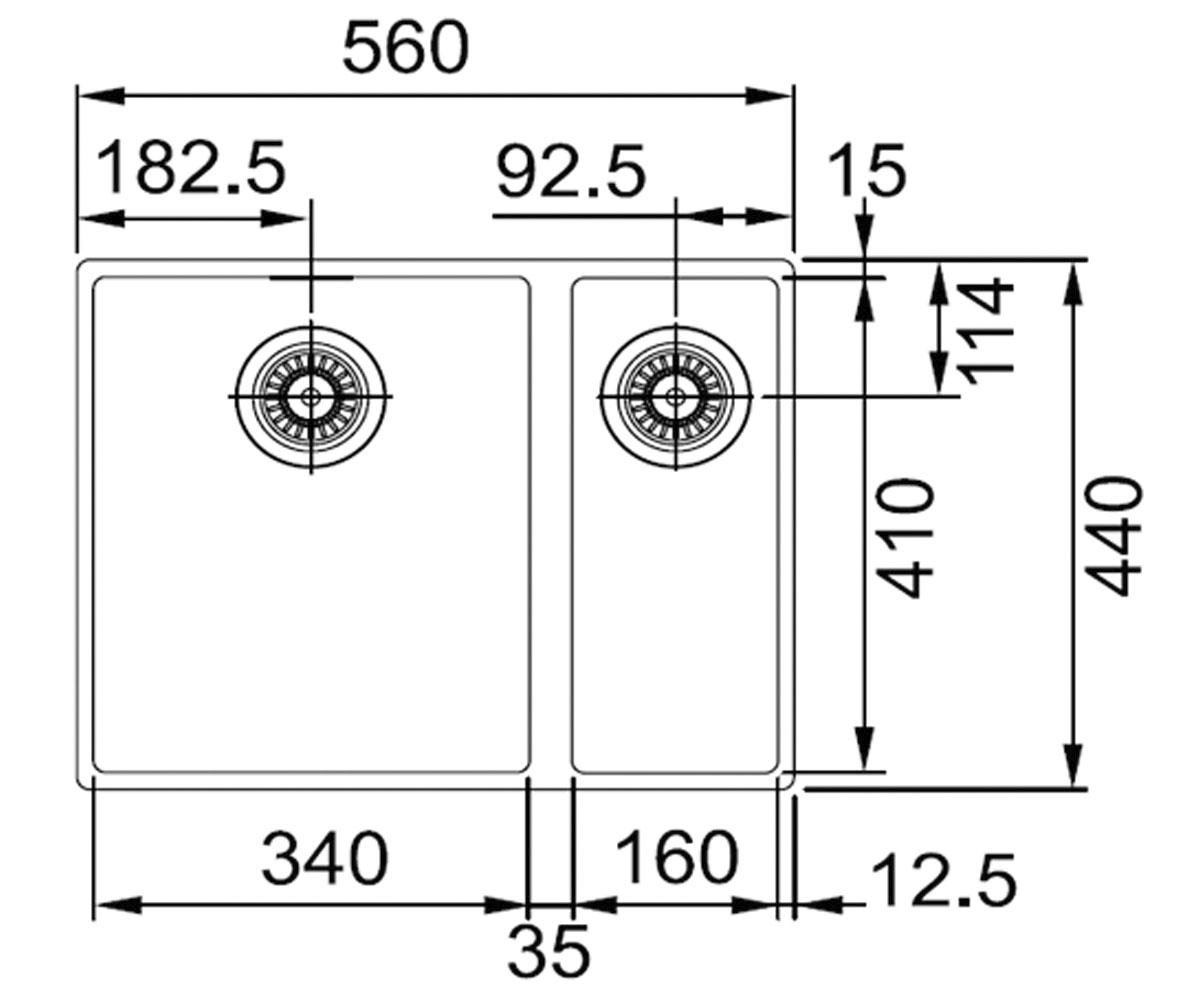 Гранитная мойка  SIRIUS SID 160 125.0395.612:Чертеж 