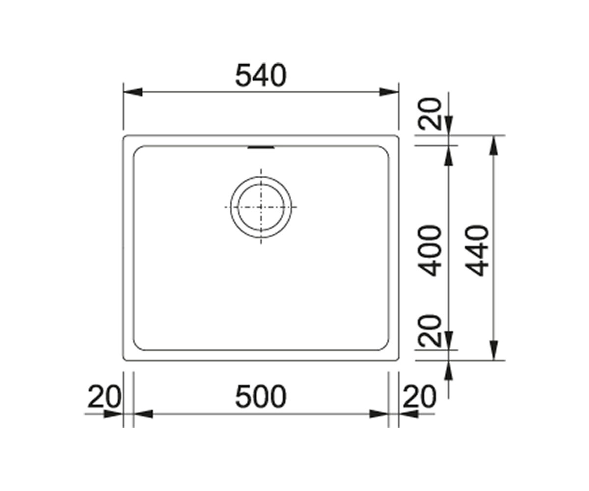 Мойка кухонная  KUBUS KBG 110-50 125.0459.028:Чертеж 