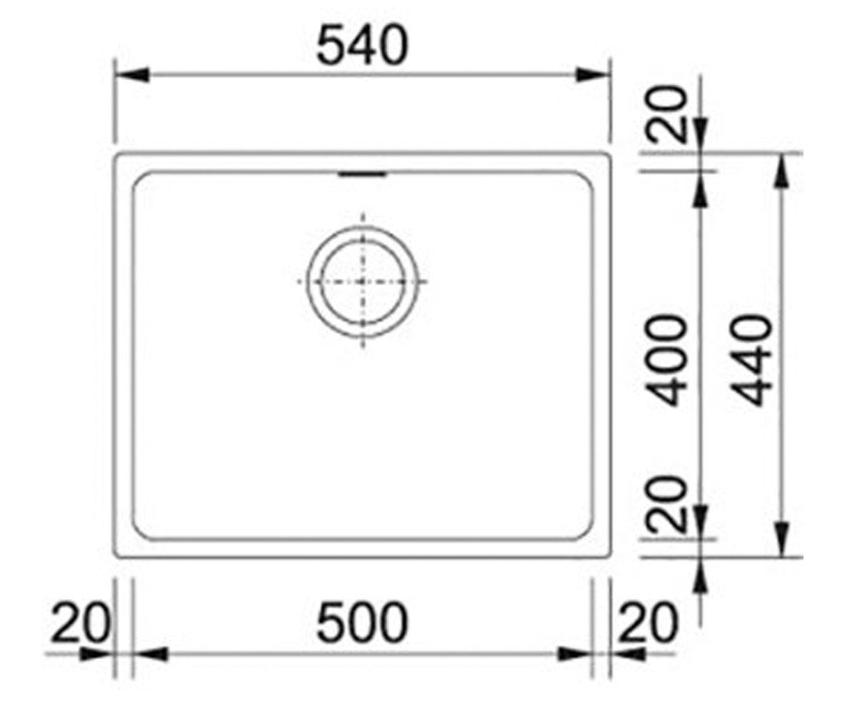 Мойка на одну чашу  KUBUS KBG 110-50 125.0502.838:Чертеж 