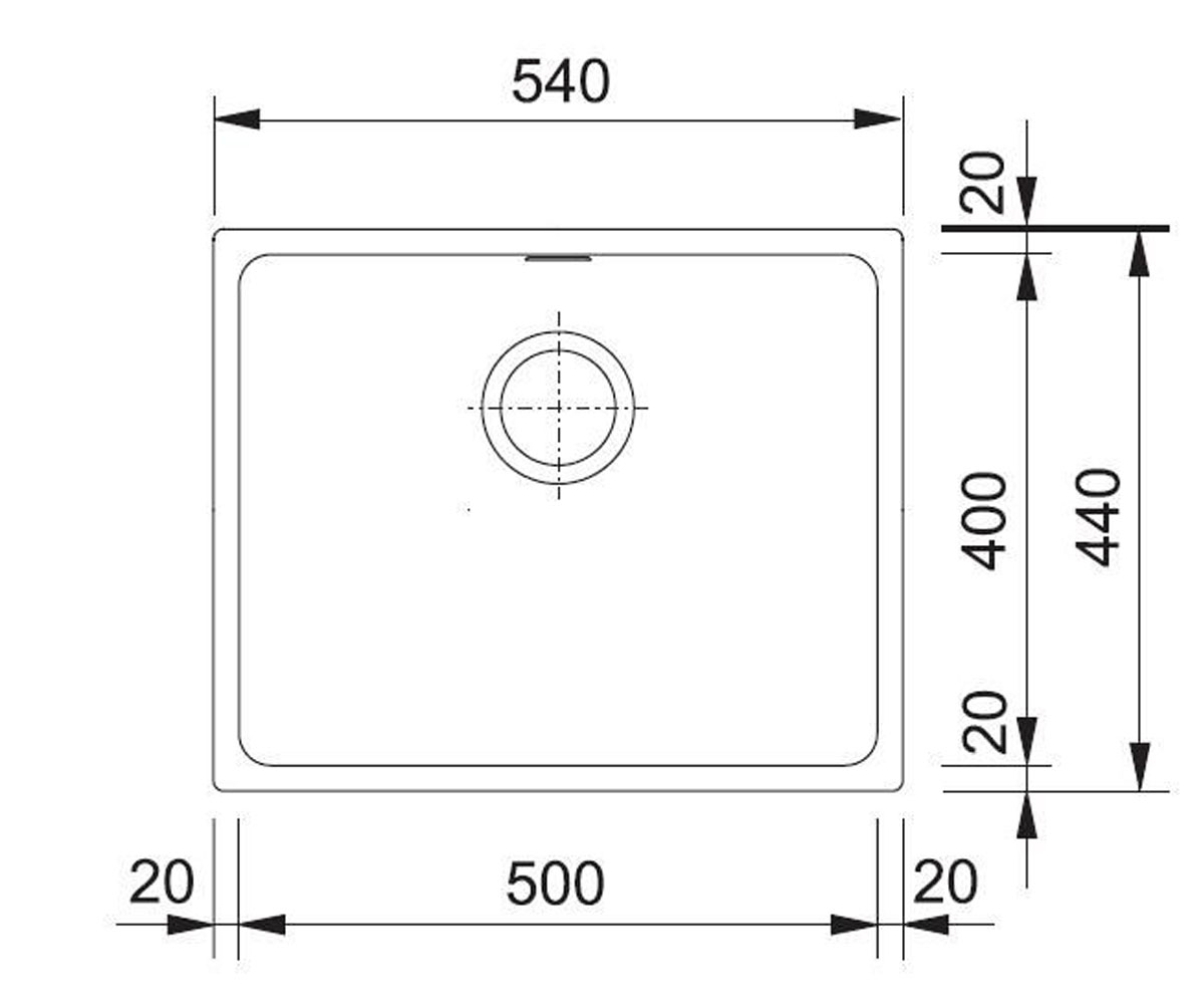 Врезная мойка  KUBUS KBG 110-50 125.0631.517:Чертеж 
