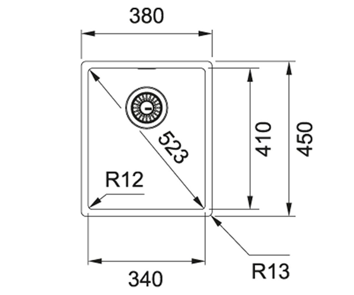 Кухонная мойка  BOX BXX 210/110-34 127.0369.056:Чертеж 