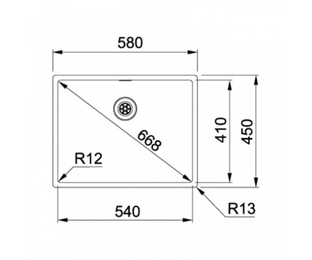 Стальная мойка  BOX 127.0371.513:Чертеж 
