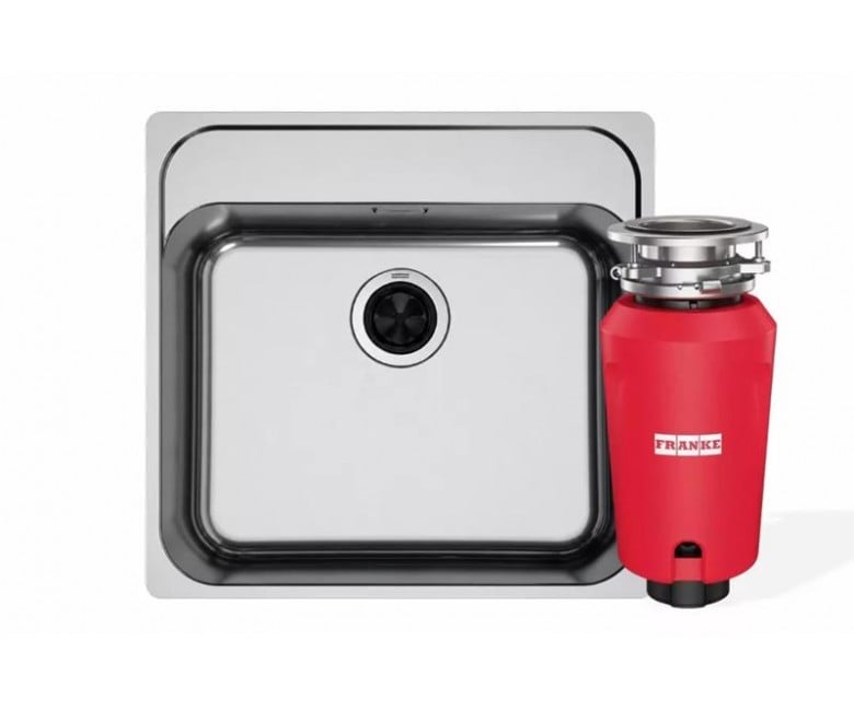 Комплект - мийка SRX 210-50 TL нерж. сталь поліров., 127.0703.299 і подрібнювач харч. відходів SLIM 50, 134.0715.098, вкл. Сифон FRANKE  127.0763.946 127.0763.946