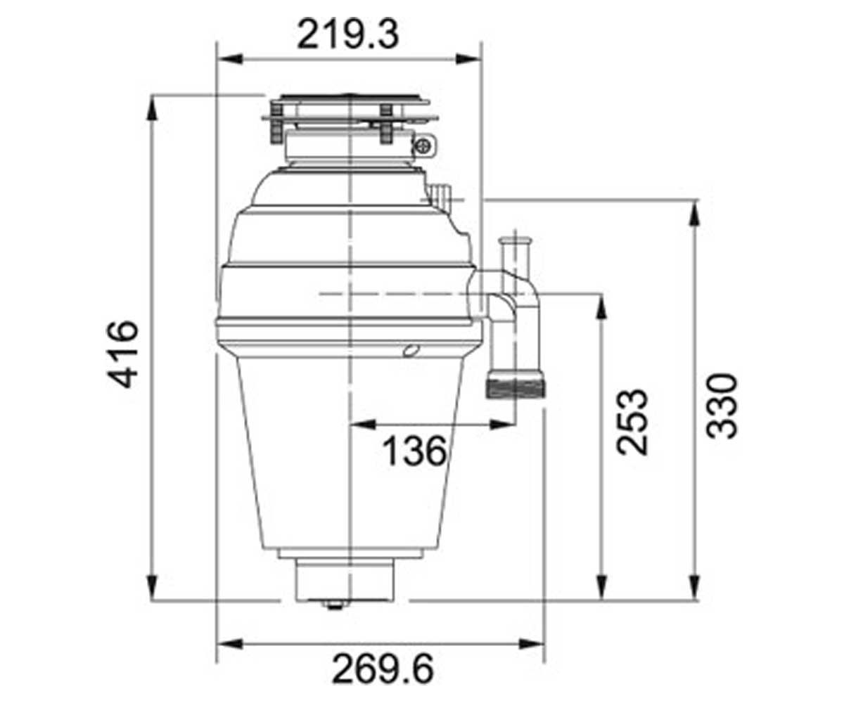 Измельчитель отходов  TURBO PLUS TP-125 134.0287.933:Чертеж 