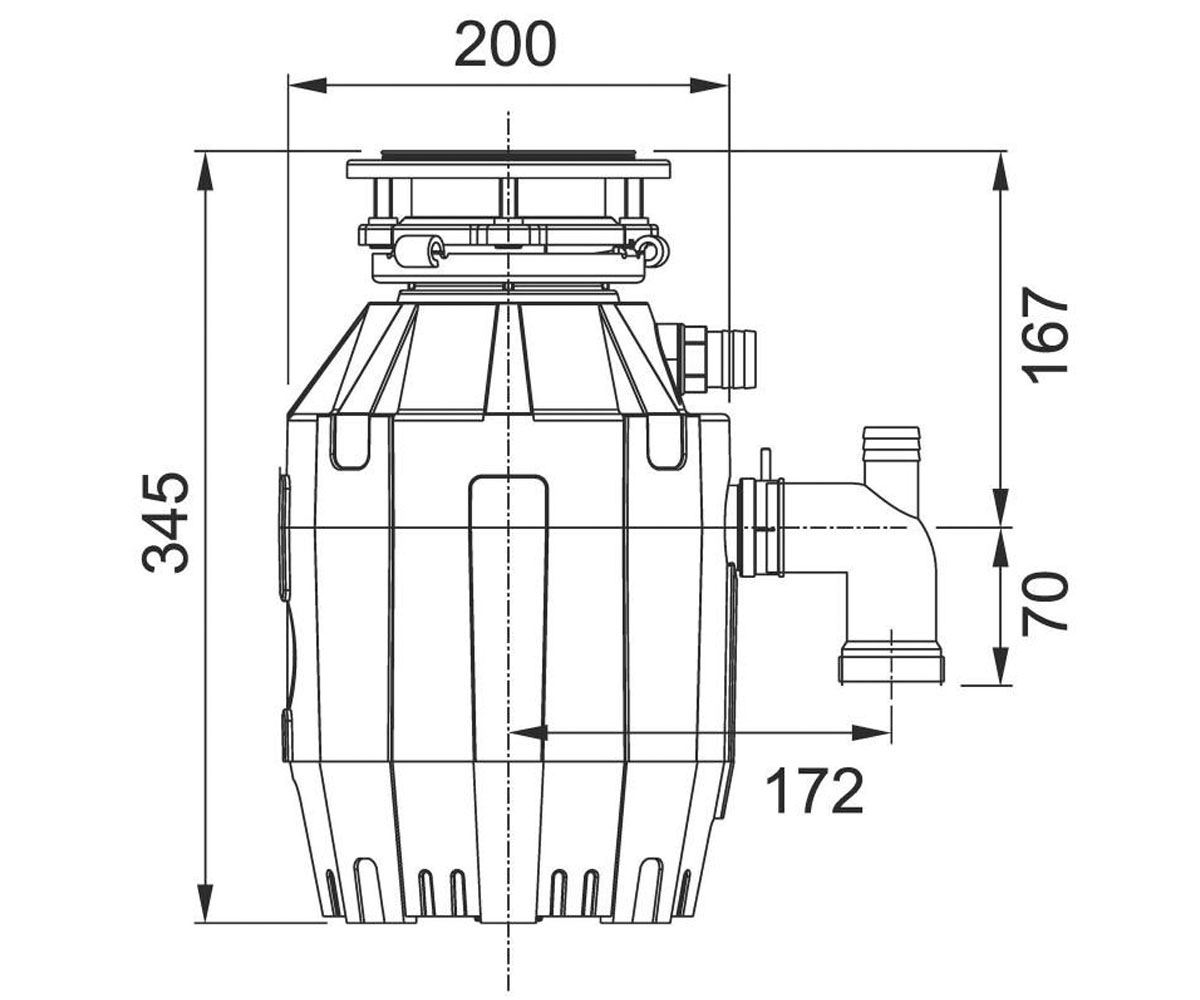 Измельчитель отходов  TURBO ELITE TE-50 134.0535.229:Чертеж 