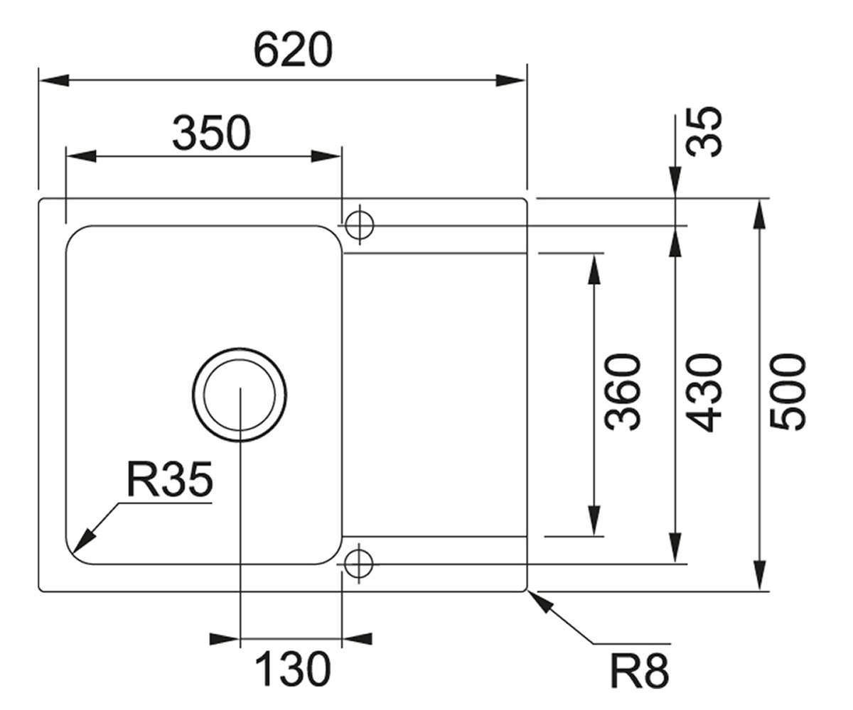 Кухонная мойка  ORION OID 611-62 143.0671.750:Чертеж 