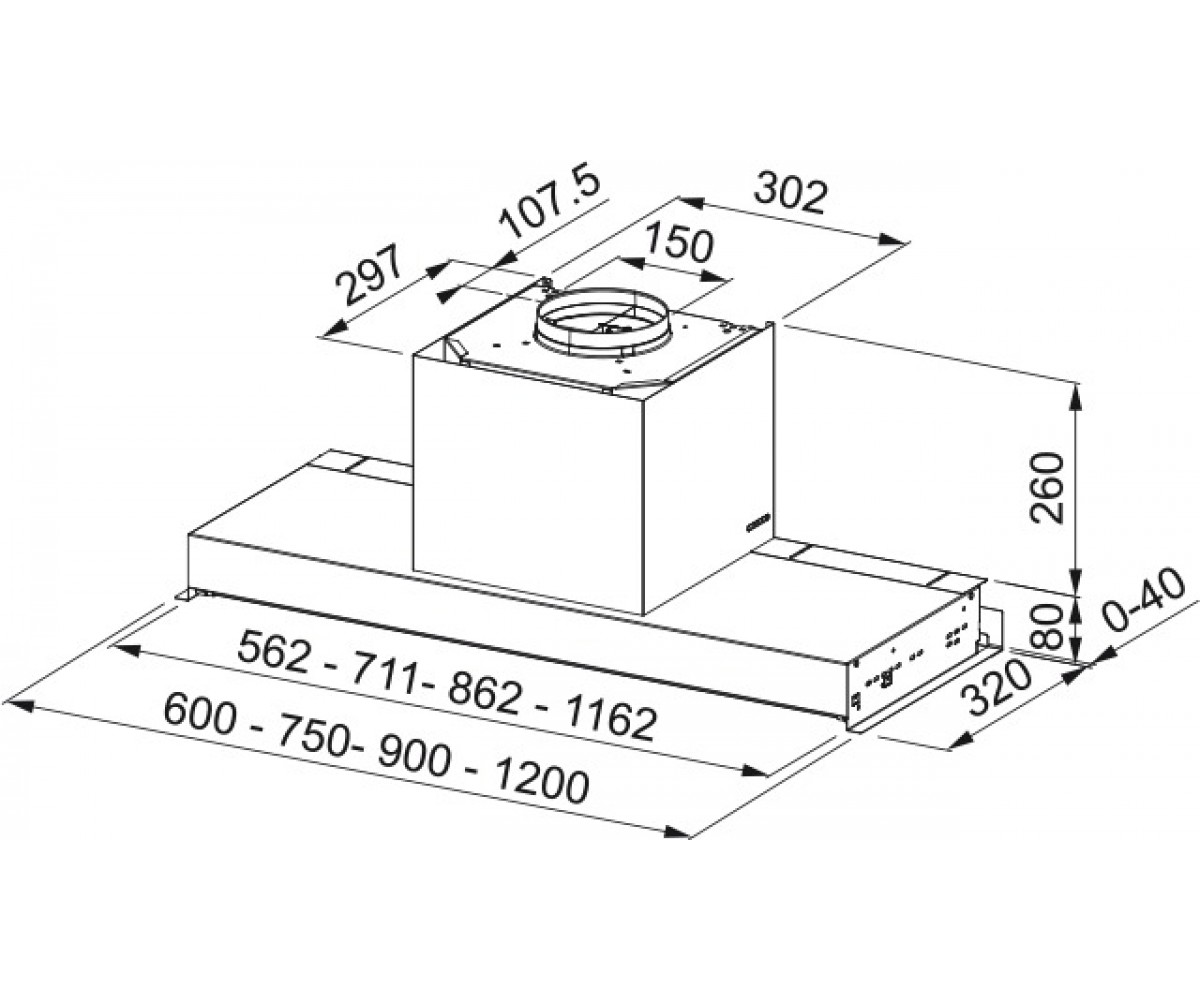 Встраиваемая вытяжка  FSTS DRIP-FREE 60 X 305.0702.609:Чертеж 