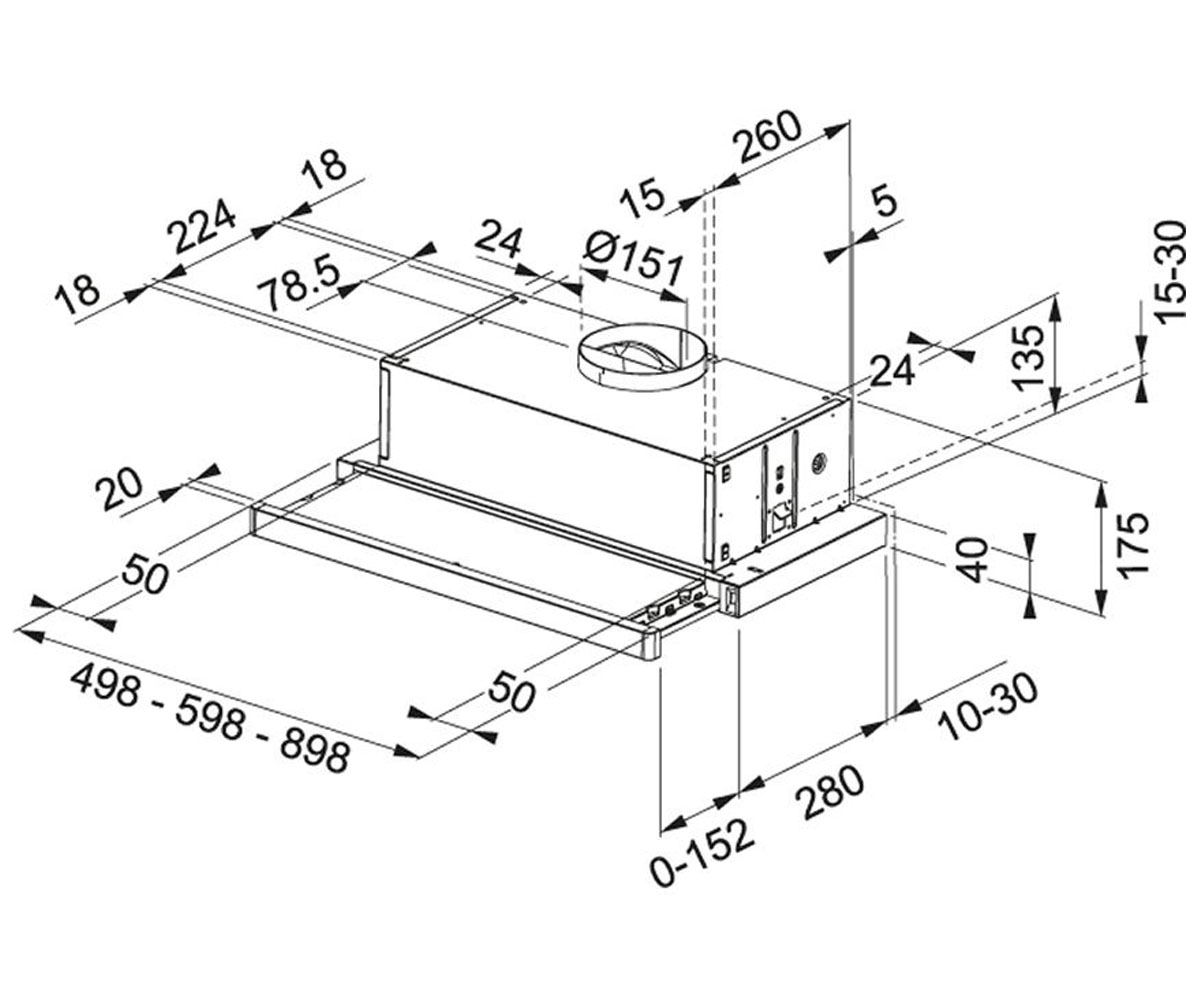 Телескопическая вытяжка  FTC 5032 WH V3 315.0482.621:Чертеж 